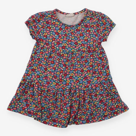 Blue Dress with Colourful Flowers