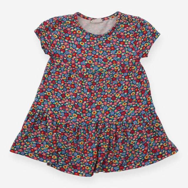 Blue Dress with Colourful Flowers