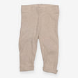 Cream ribbed leggings with turnups on cuffs