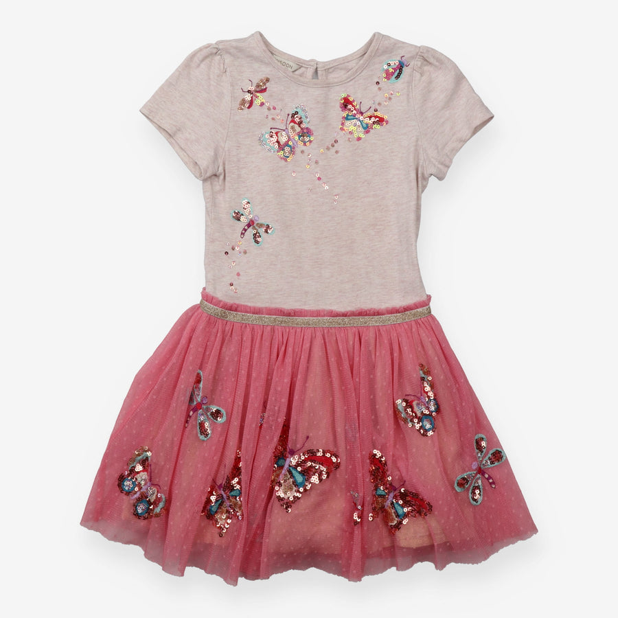 Pink Sequin Butterflies Dress