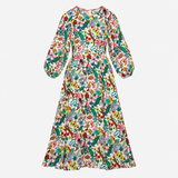 Dress Ivory Multicolour Floral Animal Print Long S