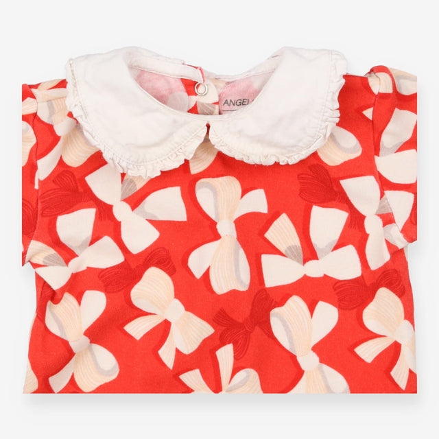 Red Bows Sleepsuit + Headband - Angel & Rocket