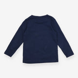 T-Shirt Long Sleeve Navy Bulldozer Applique