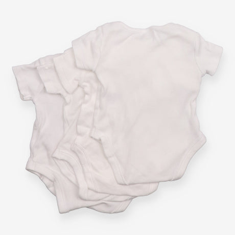 4 pack ribbed white bodysuits