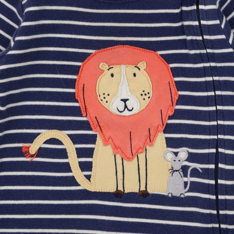 Blue Striped Lion and Mouse Sleepsuit 