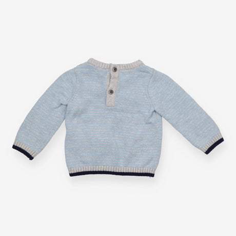 Blue Striped Whales Knit Sweater