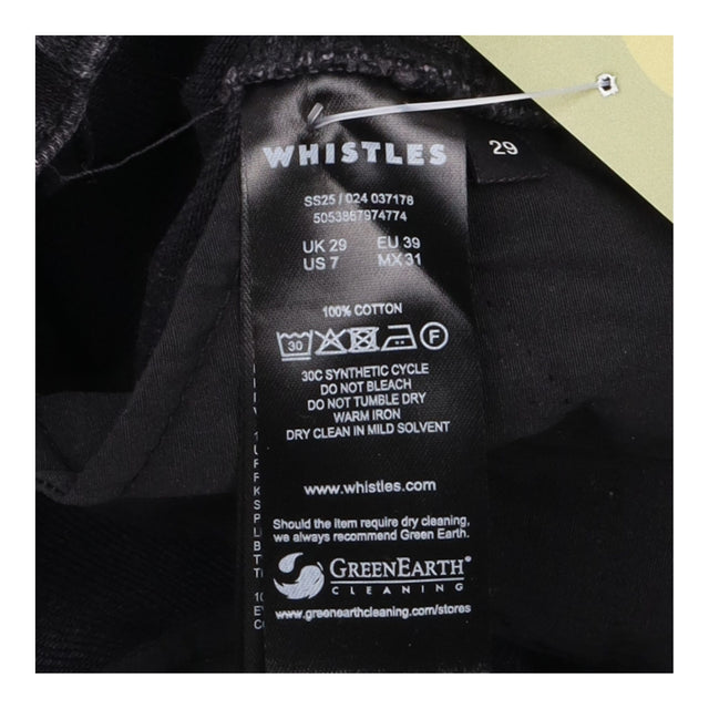Washed Black 100% Cotton High Waist 5 Pocket Barre