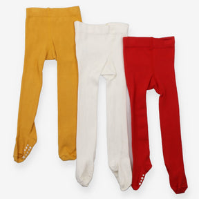 Tights white, red, yellow 3 pack