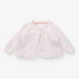 Grey knit cardigan tiny coloured hearts