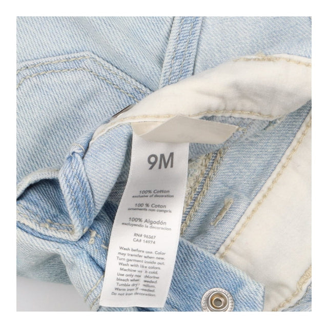 Denim Shortie Dungarees with Neon Zip