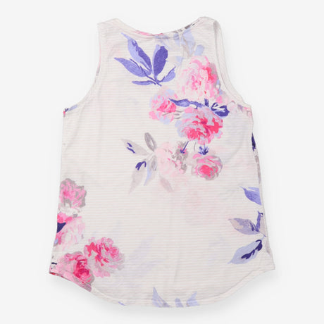 Floral Cotton Vest Top Pink White