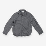 grey button up shirt