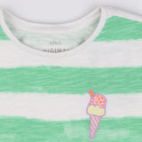 Green and white t-shirt with ice cream