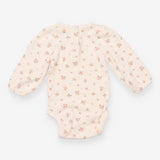 Bodysuit long sleeve white floral