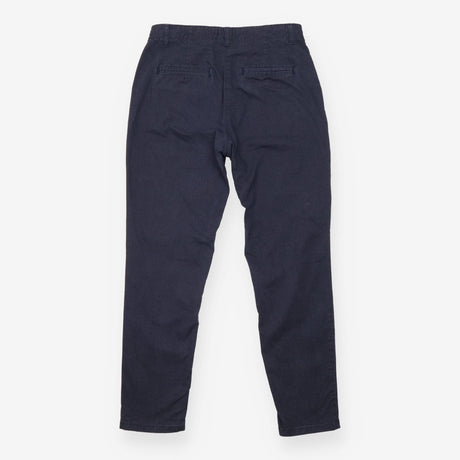 Trousers Navy Polka Dot Cotton Blend Stretch Casua