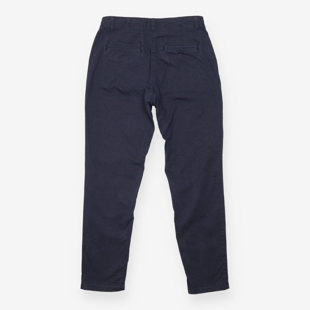 Trousers Navy Polka Dot Cotton Blend Stretch Casua