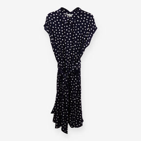 JoJo Maman Bébé Navy Polka Dot Collared Shirt Dres