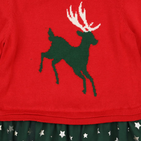 Red and Green Reindeer Dress