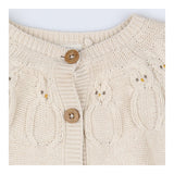 Cream knitted cardigan with owls