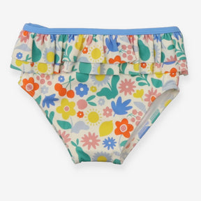 Bikini Bottom Frill Cream with Blue Waistband Flow