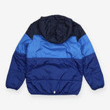 Navy gradient block puffer coat