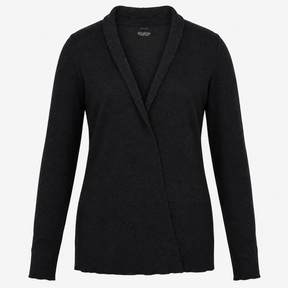 Knitted Cardigan Charcoal Grey Open Front