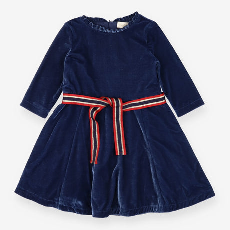 Dress long sleeve velvet navy