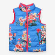 Reversible Gilet Blue with Flowers or Pink