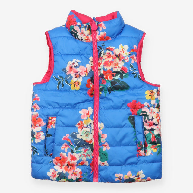 Reversible Gilet Blue with Flowers or Pink
