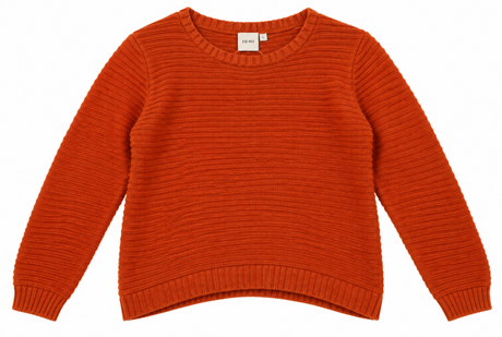 Jumper Burnt Orange Textured Knit Crew Neck