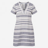 Shift Dress Blue White Multi-directional Stripe 10