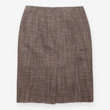 Pencil Skirt Beige Black Textured Tailored Knee Le
