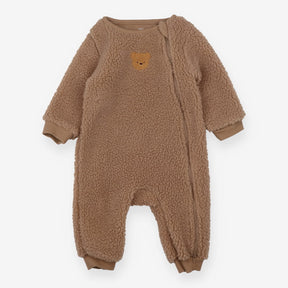 Brown Fleece One Piece with Teddy Face