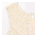 Ivory Floral Beaded Sleeveless Occasion Top