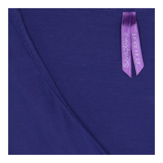 Maternity Dress Blue Wrap Front Tie Waist