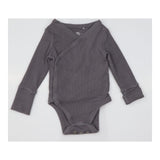 Dark Grey Ribbed Bodysuit and Leggings Outfit