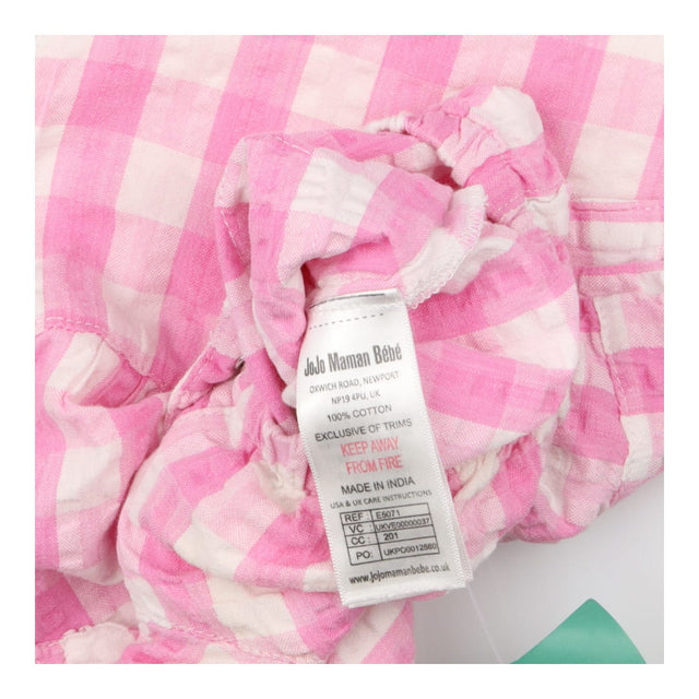 Romper Woven Pink and White Check
