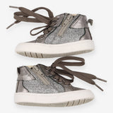 Trainers High Tops Silver Pink Lighting