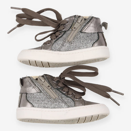 Trainers High Tops Silver Pink Lighting