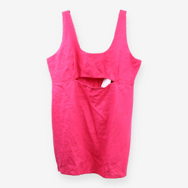 Hanna Raspberry Pink Linen Cut Out Mini Dress