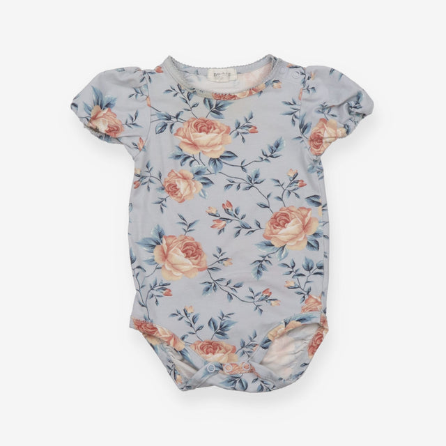 Blue Bodysuit with Roses