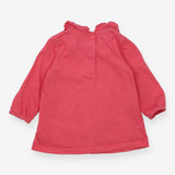 T-Shirt Long Sleeved Collared Pink Cat Applique