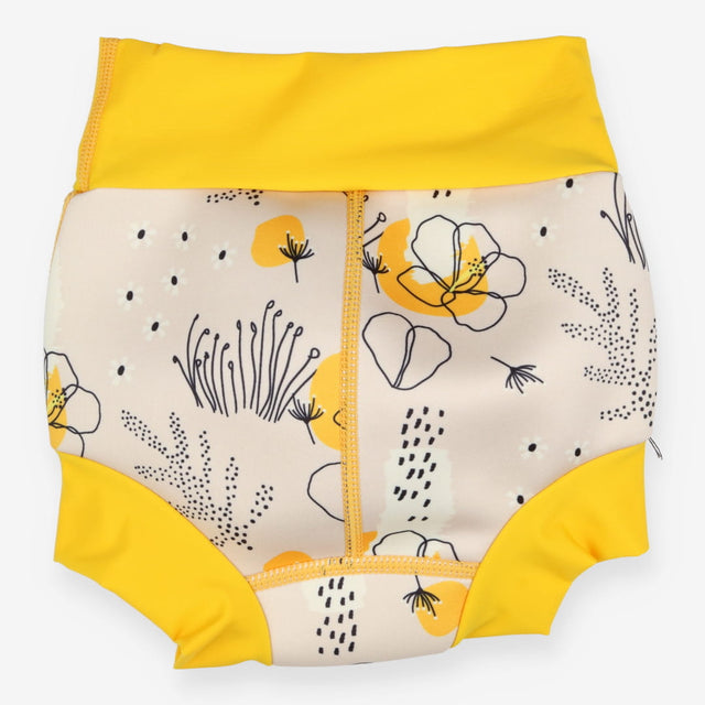 Swim nappy yellow flowers