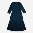 Teal Blue Star Print Elastic Waist Tiered M