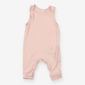 Dungarees ribbed pink jersey