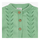 Green pointelle cardigan