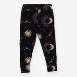 Leggings black with sun moon and star