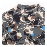 Charcoal Grey Floral Abstract Print High Mock Neck