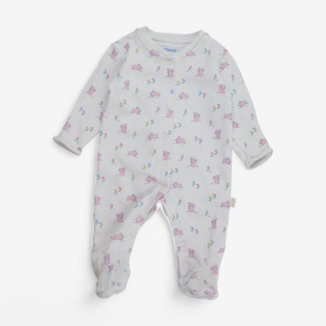Sleepsuit White with Pink Bunnies