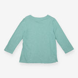 Long Sleeve Top Crew Neck Plain Sage Green